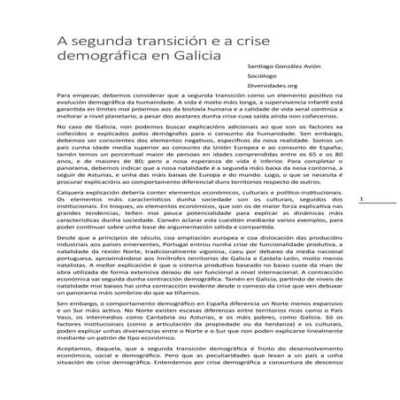 A crise demográfica en galicia