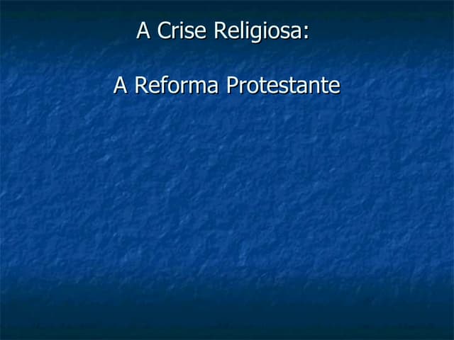 A Crise Religiosa