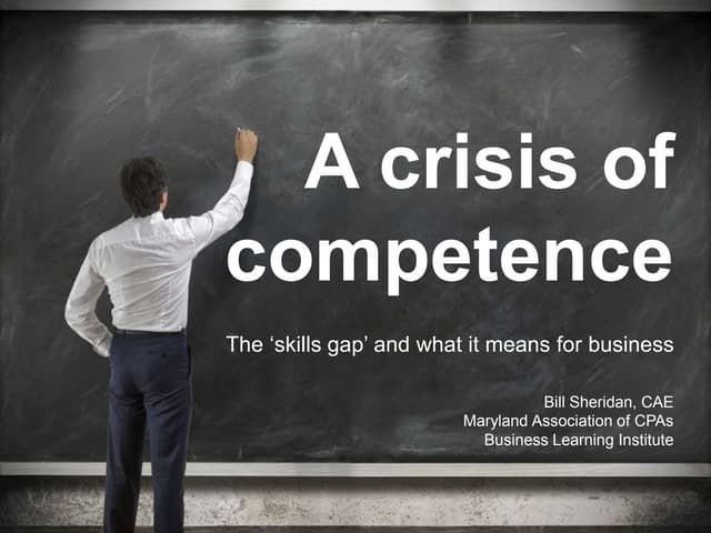 A crisis of competence?