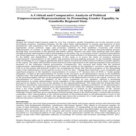 A critical and comparative analysis of political empowerment