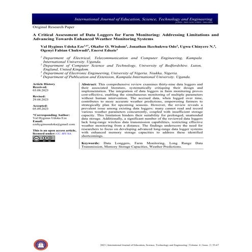 A Critical Assessment of Data Loggers for Farm Monitoring Addressing Limitati...