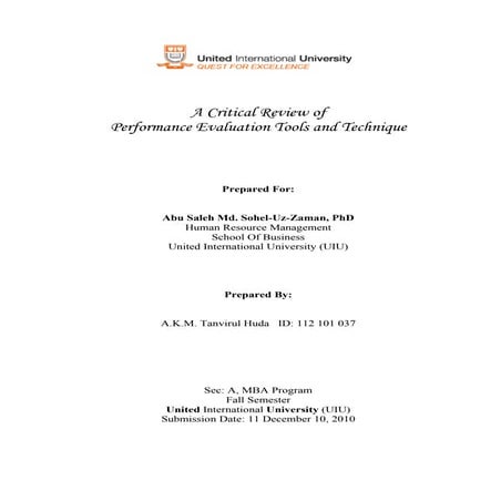 A critical review of performance evaluation tools and technique