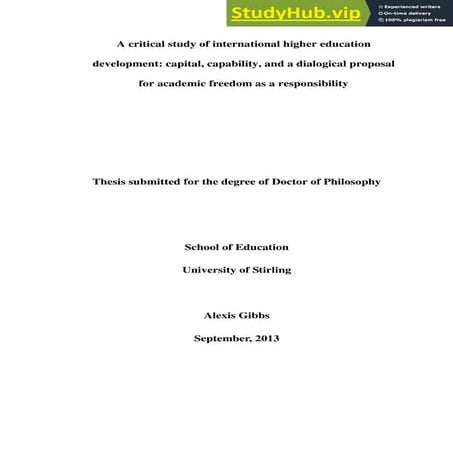 A critical study of international higher education development   capital, cap...
