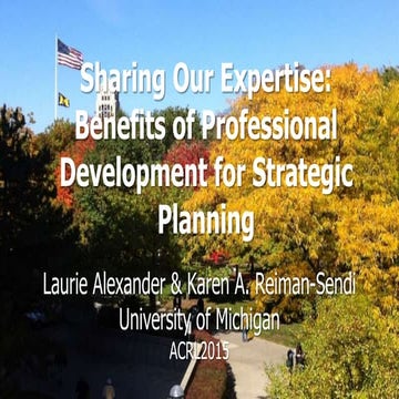 Sharing Our Expertise: Benefits of Professional Development for Strategic Pla...