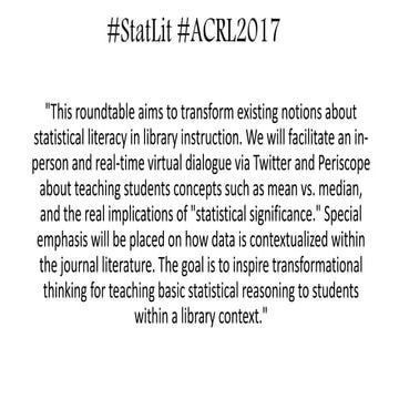 ACRL statistical literacy
