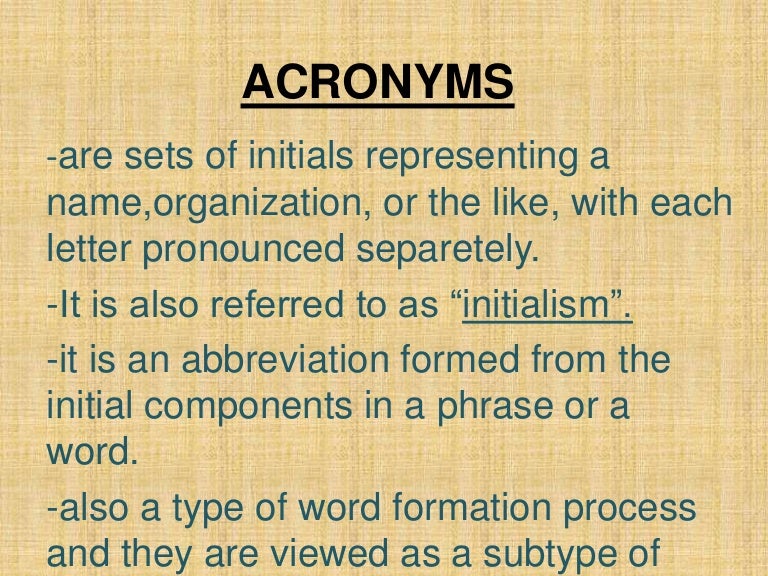 Acronyms