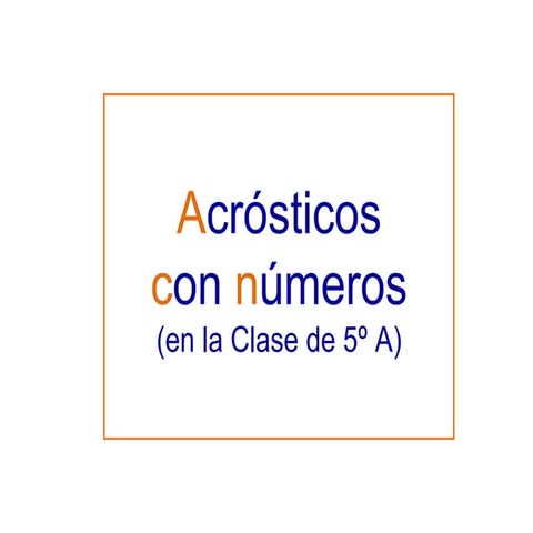 Acrosticos Con Numeros 1 A 10