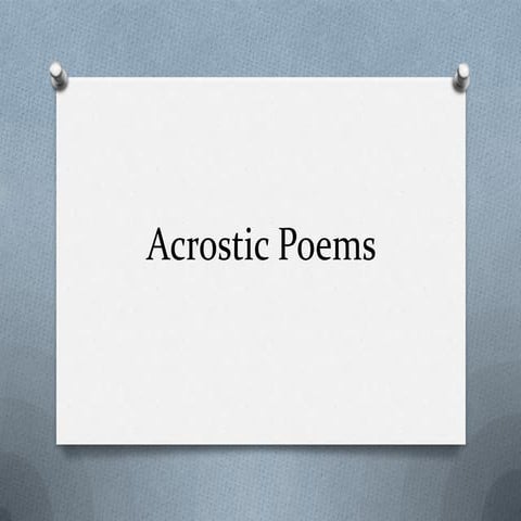 Acrostic poems