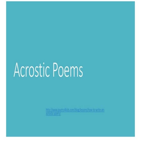 Acrostic Poems