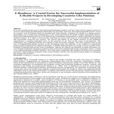 A crucial factor for successful implementation of e health projects in develo...