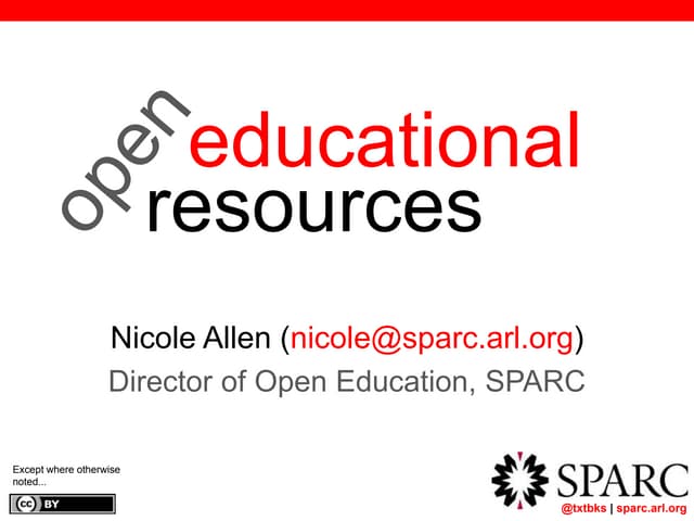 Open Educational Resources Overview for ACS Library Directors