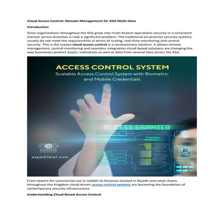 Cloud Access Control: Remote Management for KSA Multi-Sites | PDF