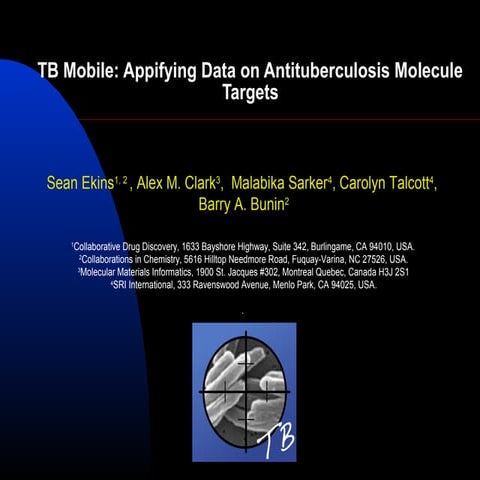 TB Mobile: Appifying data on antituberculosis molecule targets