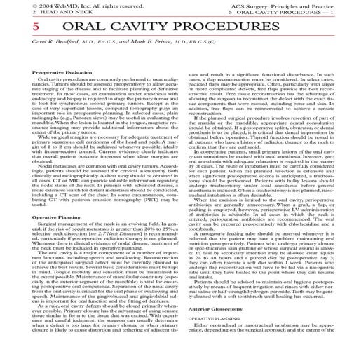 Acs0205 Oral Cavity Procedures