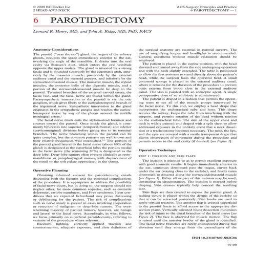 Parotidectomy : Operative Technique | PPTX