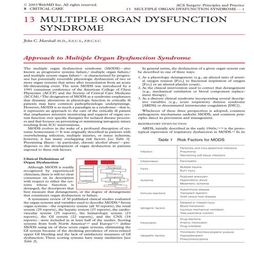 Acs0813 Multiple Organ Dysfunction Syndrome