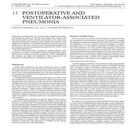 Acs0817 Postoperative And Ventilator Associated Pneumonia | PDF