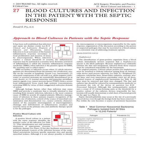 Sepsis workup | PDF