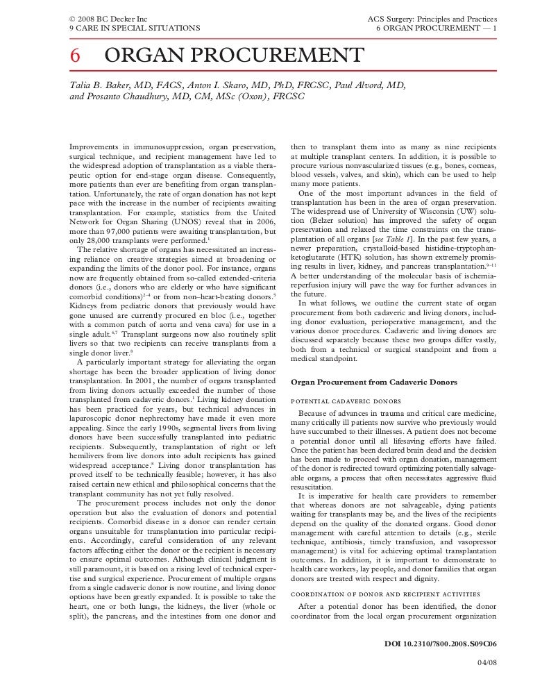 Acs0906 Organ Procurement