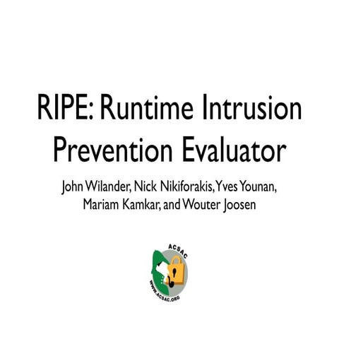 RIPE: Runtime Intrusion Prevention Evaluator