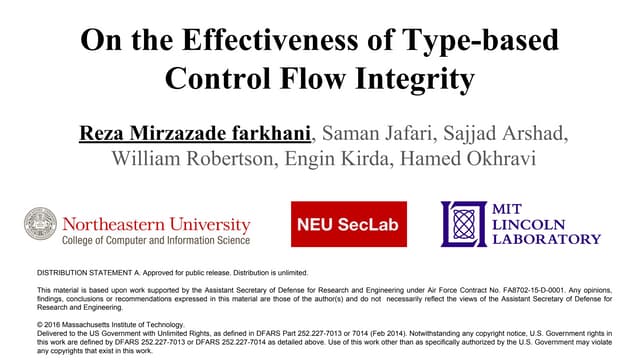 On The Effectiveness Of Type Based Control Flow Integrity Ppt On The Effectiveness Of Type Based Control Flow Integrity Ppt