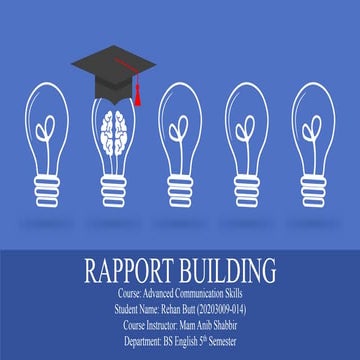 Rapport Building - Presentation Slides - By Rehan Butt