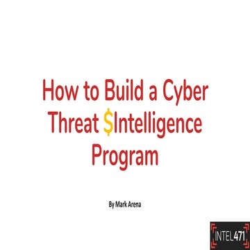 How to build a cyber threat intelligence program