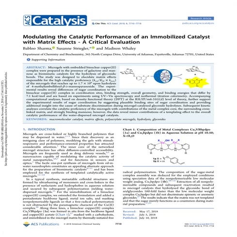 Modulating the Catalytic Performance of an Immobilized Catalyst with Matrix E...