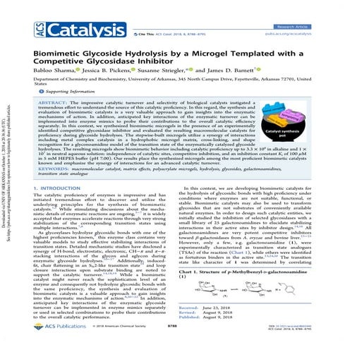 Biomimetic Glycoside Hydrolysis by a Microgel Templated with a Competitive Glycosidase Inhibitor