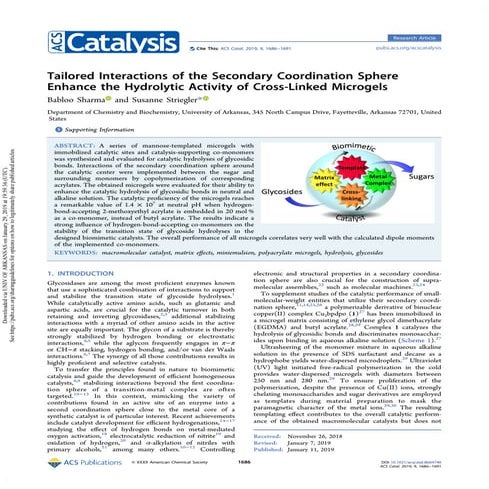 Tailored interactions of the secondary coordination sphere enhance the hydrolytic activity of crosslinked microgels