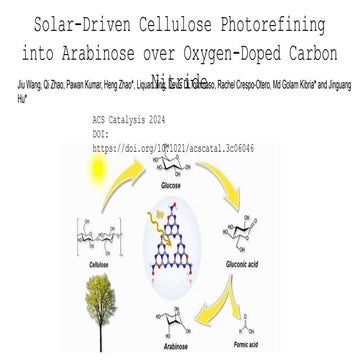 Solar-Driven Cellulose Photorefining into Arabinose over Oxygen-Doped Carbon ...