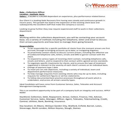 Debt recovery officer | PDF