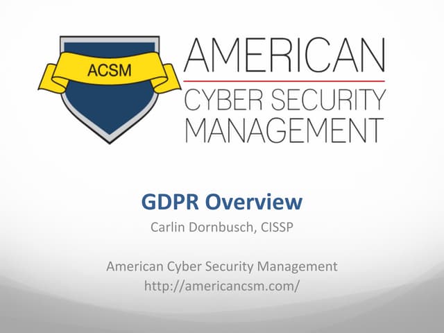 GDPR Overview