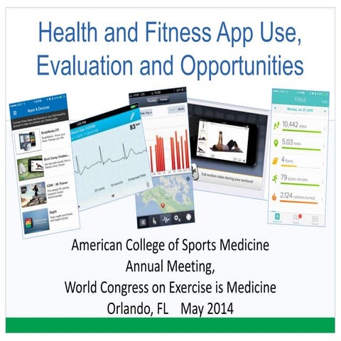 Health and Fitness App Use, Evaluation and Opportunities