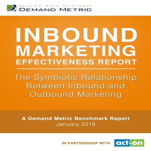 Inbound Marketing Effectiveness Benchmark Report