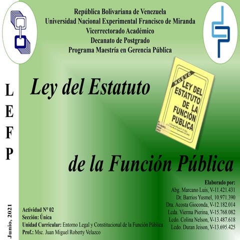 Ley del Estatuto de la Función Pública | PPT