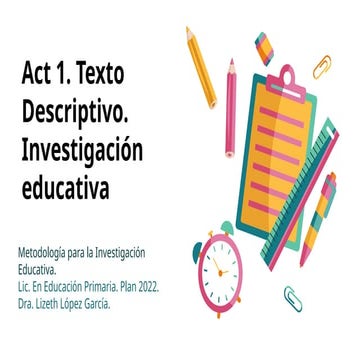Actividad de como realizar un texto descriptivo