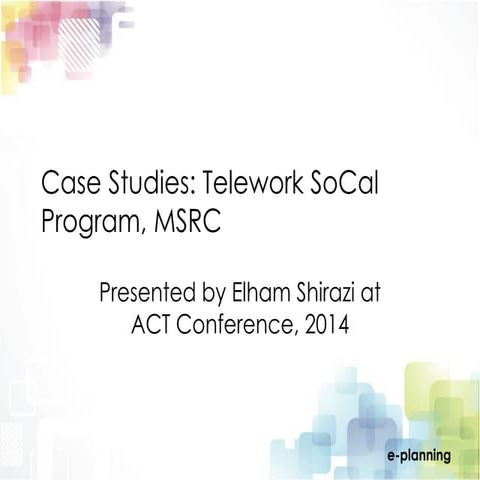 ACT 2014 Case Studies Telework So Cal Program MSRC