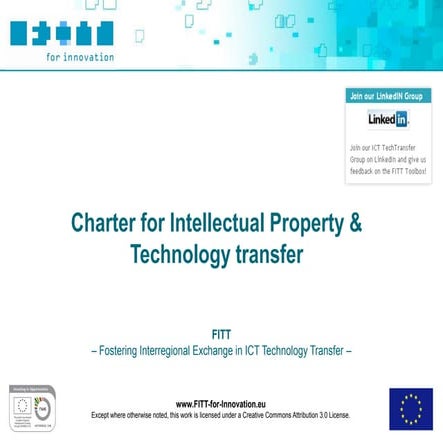 FITT Toolbox: Charter for IP & Technology Transfer