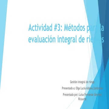 Metodos para evaluación del riesgo | PPTX