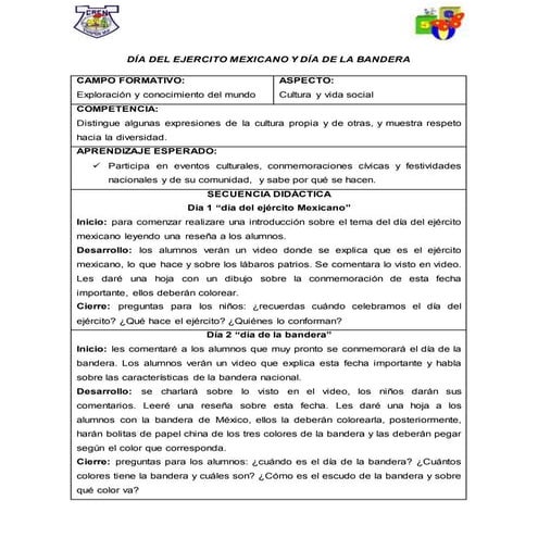 Plan día de la bandera | PDF