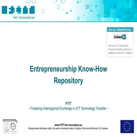 FITT Toolbox: Entrepreneurship Know-how Repository