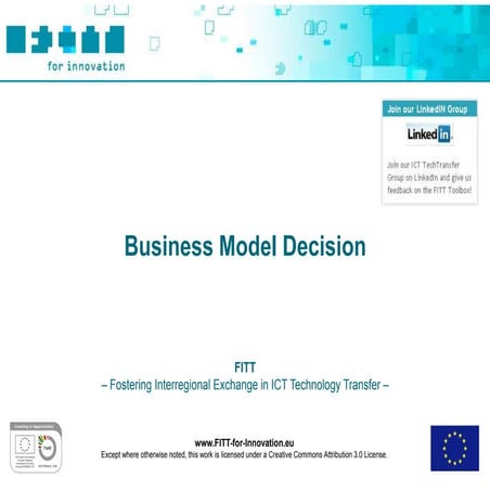 FITT Toolbox: Business Model Decision