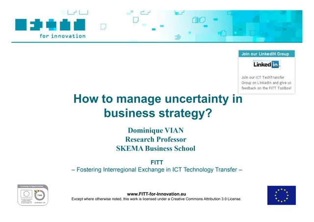 FITT Toolbox: How to manage Uncertainty in Business Strategy