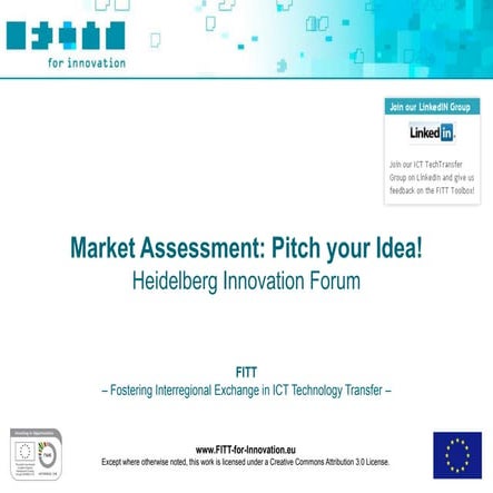 FITT Toolbox: Market Assessment: Pitch your Idea!