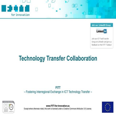 FITT Toolbox: Technology Transfer (TT) Collaboration