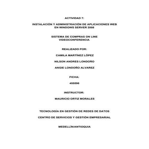 Actividad introducción a aplicaciones WEB en Windows Server 2008 