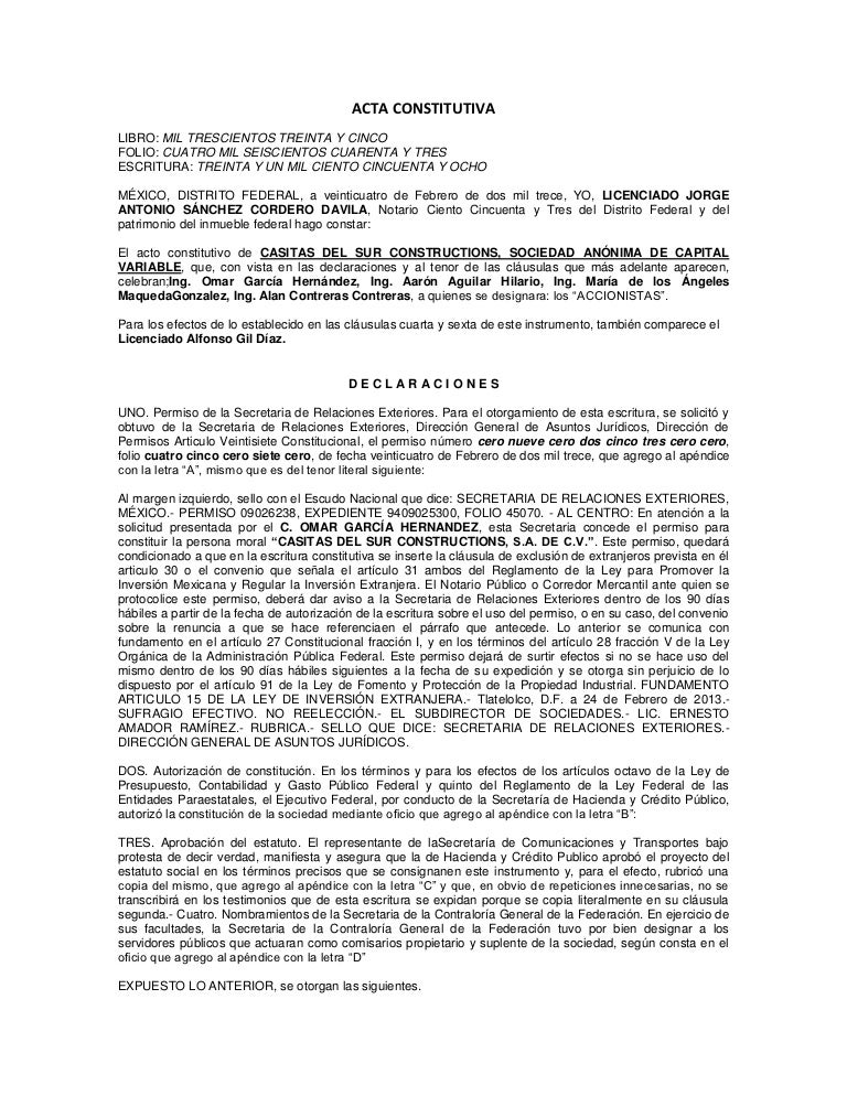 Formato de acta constitutiva pdf