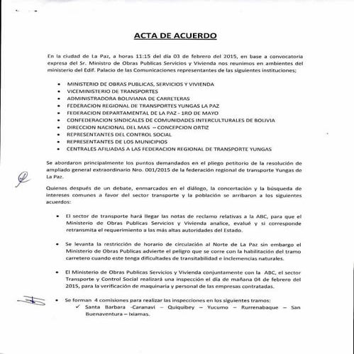 Acta de acuerdo