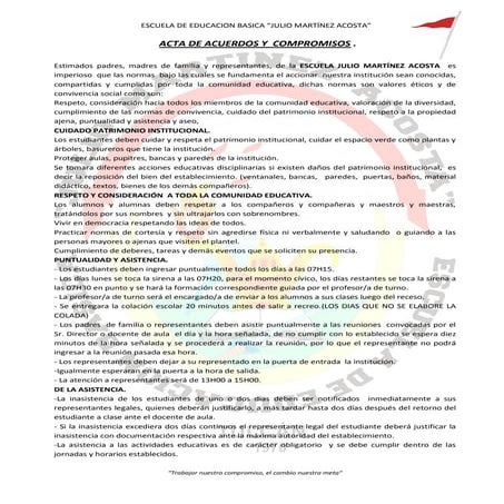 Acta de compromisos y acuerdos jma